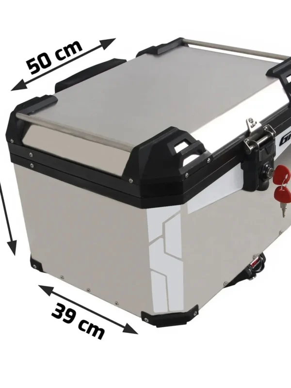 GP Kompozit Universal 45 lt Alüminyum Motosiklet Çantası Gri